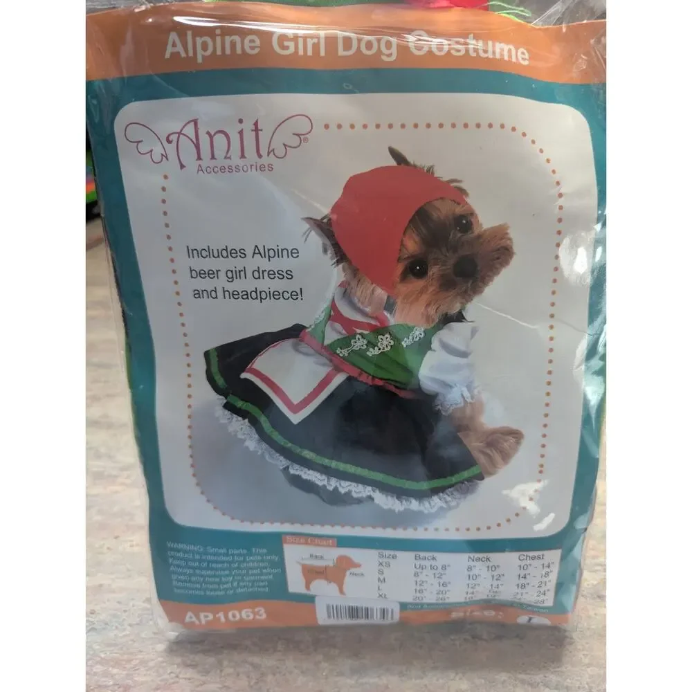 Alpine Beer Girl Oktoberfest Dog Halloween Costume For Pets Size Large